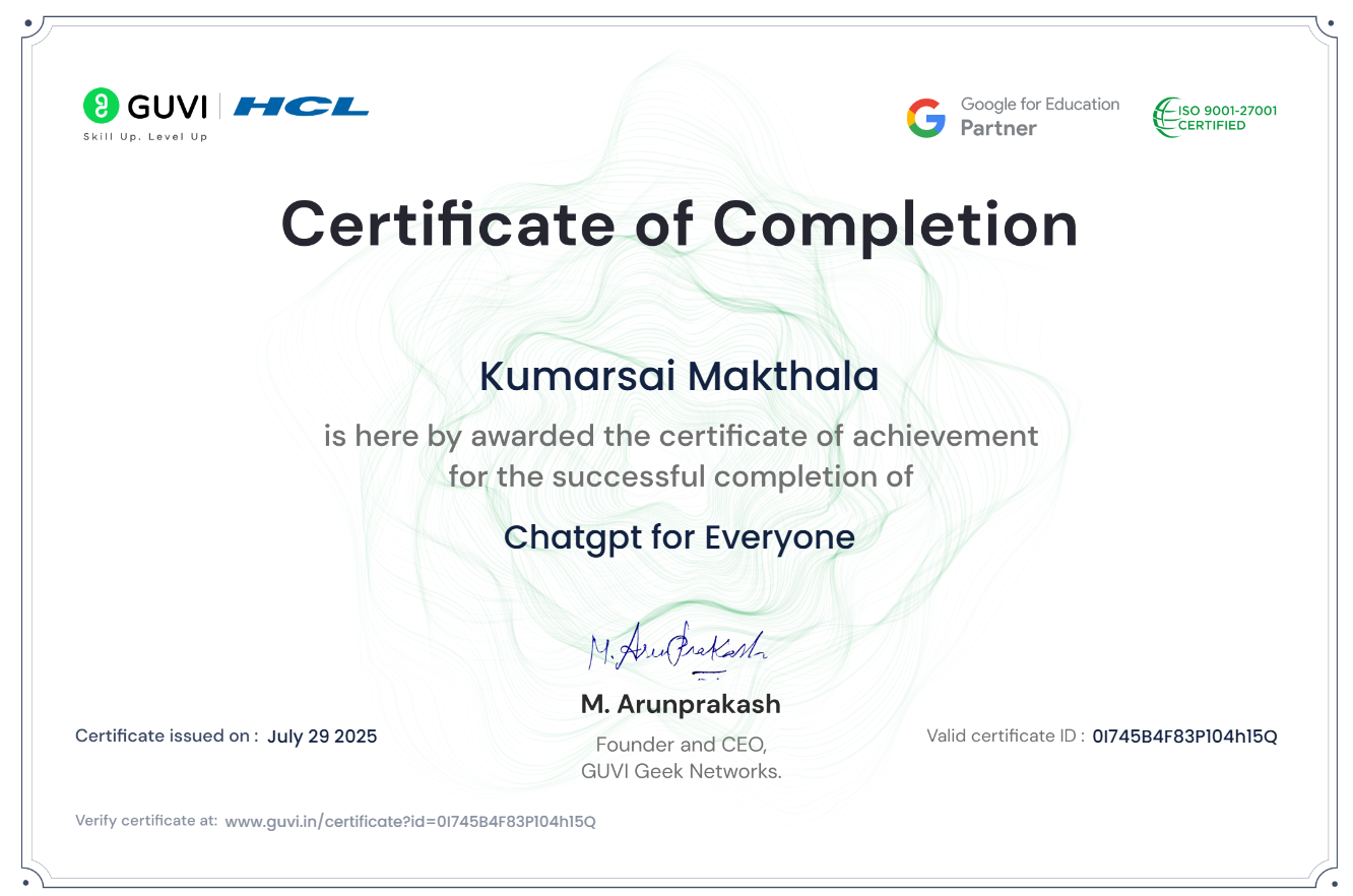 ChatGPT AI Certificate